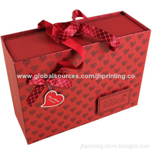 New Paper Gift Packaging Box with Ribbon Handle, Drawer Style, Handmade